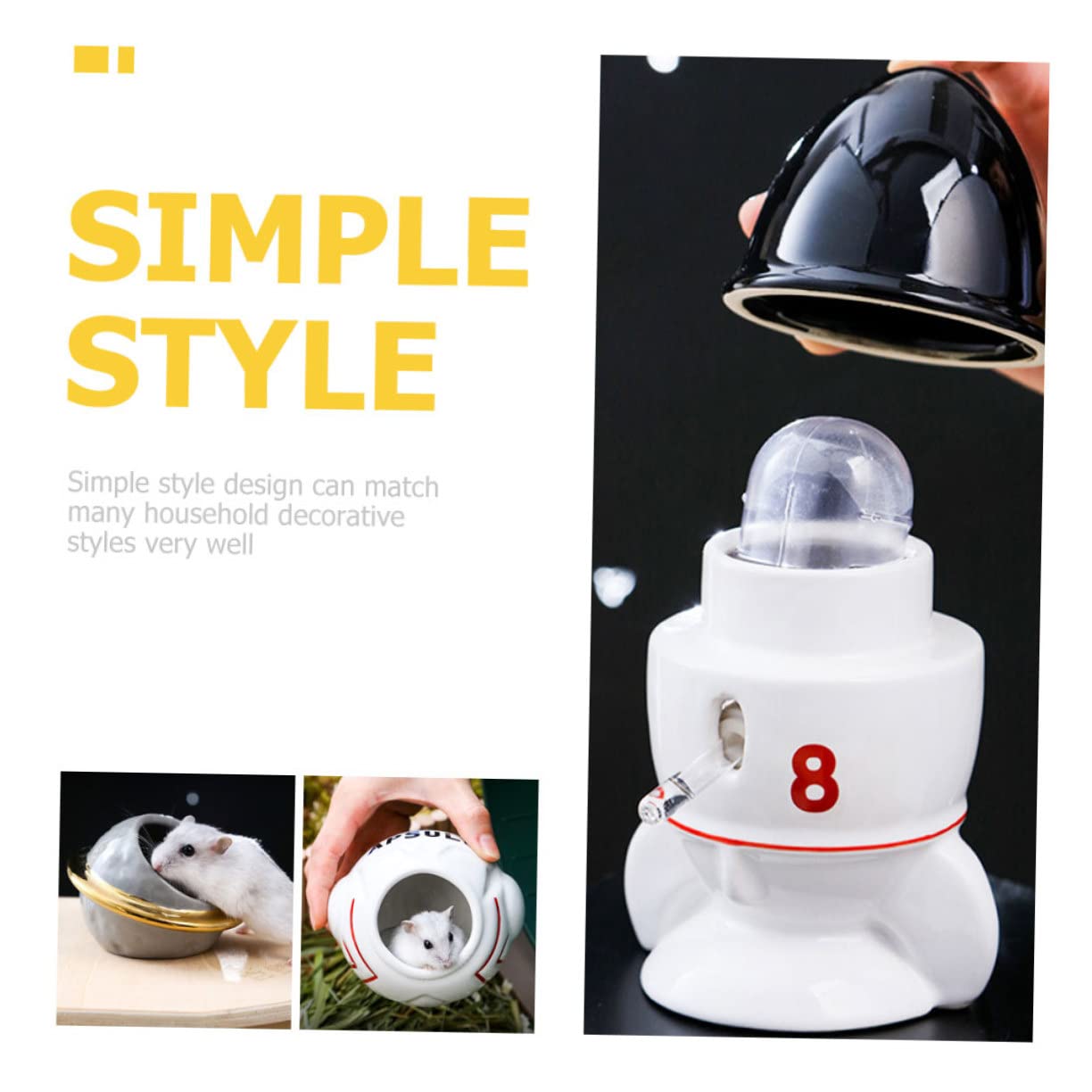 Nido para Hámster Serie Astronaut Comedero De Espacial Bañera De Nave Espacial Escondite De para Hámster para Dormitorios De Mascotas