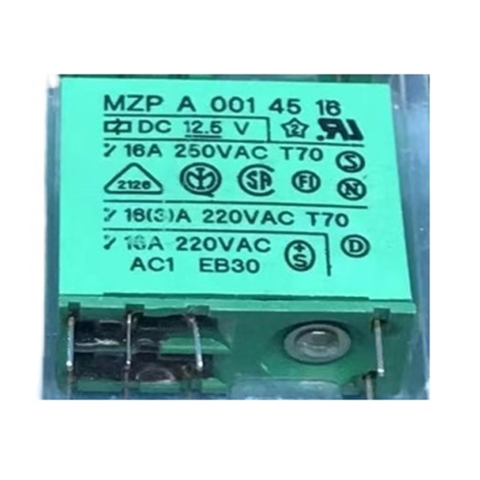 Relais 16A MZPA0014516 12.5VDC à 8 pins avec haute isolation thermique pour boîtier