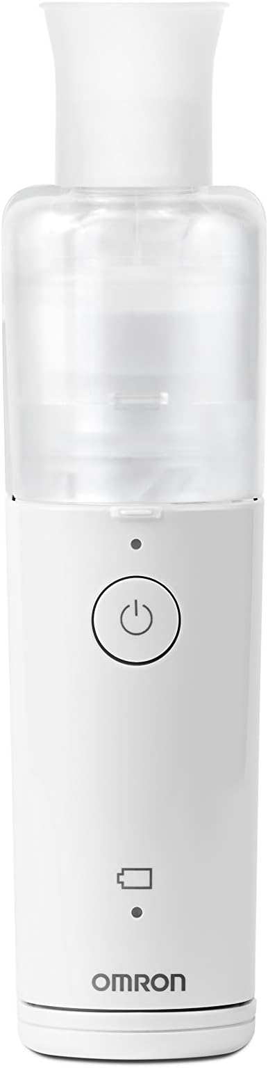 Omron Nebulizer Microair Ne-U100 Portable Pocket Sized 360 Degree Silent Mesh Nebulizer (White)