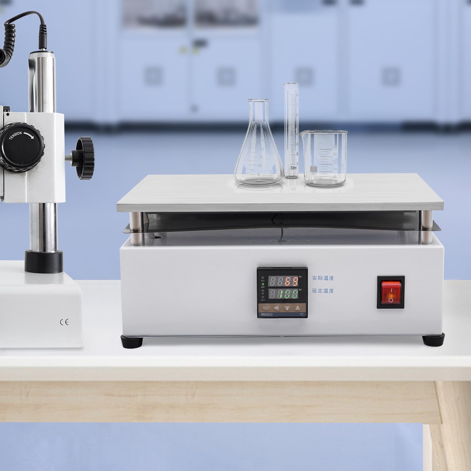 Desktop Heating Sealing Machine, 1200W Preheating Station Cellophane Wrapping Machine Lab Heating Plate Equipment Multi-purpose (11.8 x 7.9 in Plate)