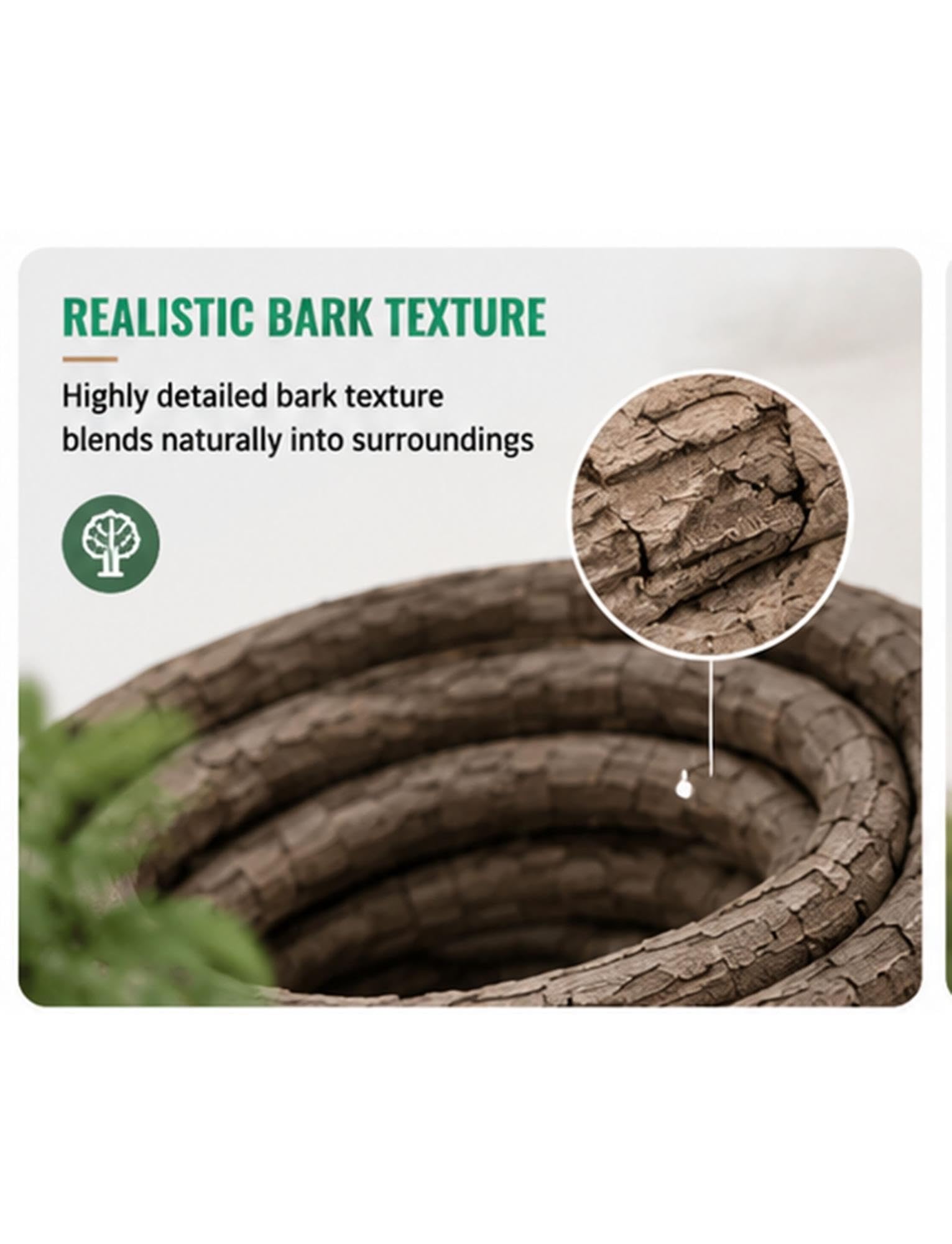 Guaina cava copricavo effetto liana e rattan | Per protezione cavi esterni, alberi da giardino e illuminazione paesaggistica(1.6cm x 100m/0.63in x 328.08ft)
