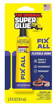 Fix-All Adhesive Multi-Purpose Solvent Glue & Sealer, 1 oz Tube Bonds and Repairs Wood, Fabric, Brick, Canvas, and Concrete