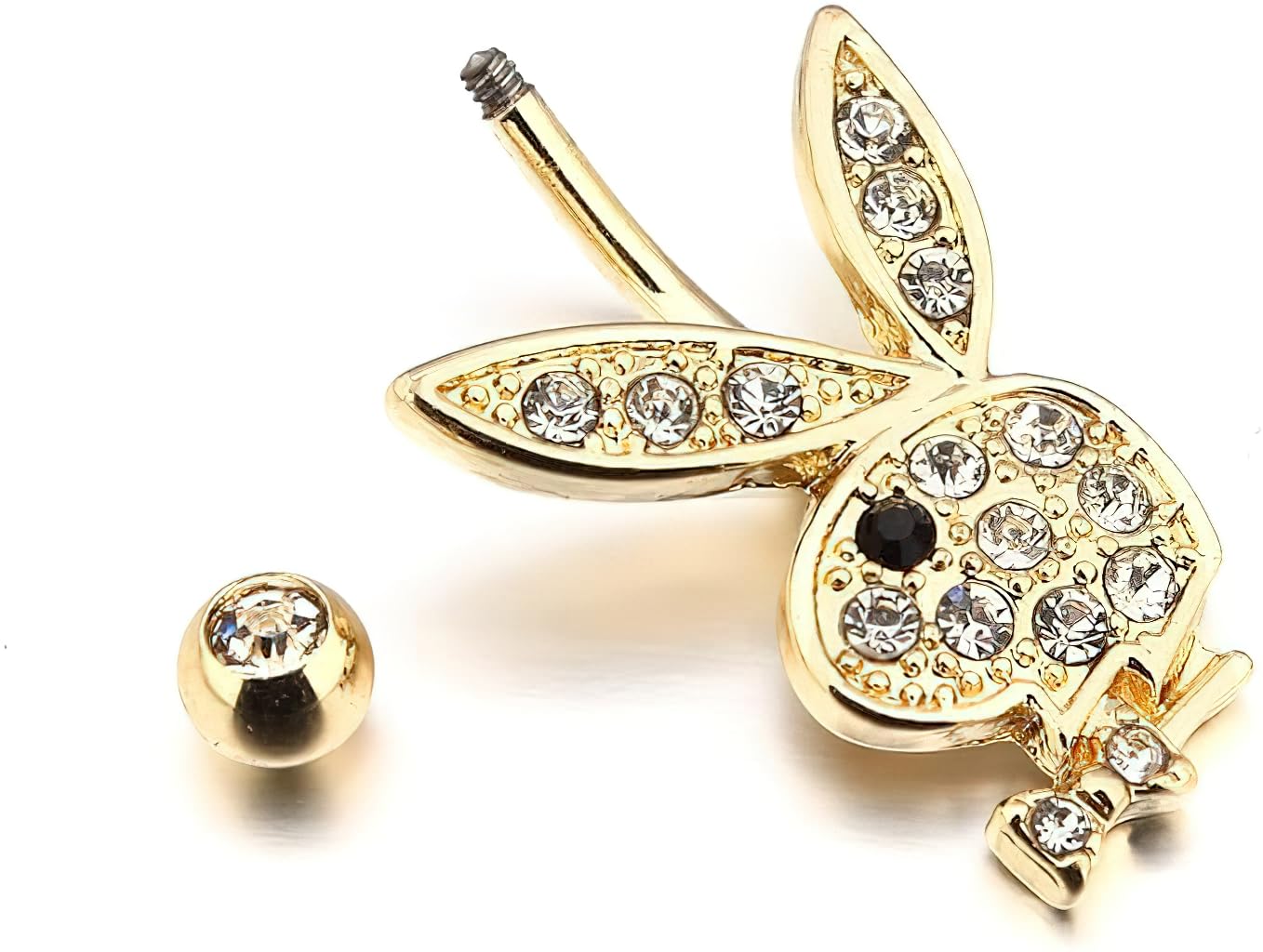 RVM Jewels Play Boy Rabbit Bunny Belly Button Ring Gold Plated Stainless Steel Navel Piercing Jewelry for Women 2