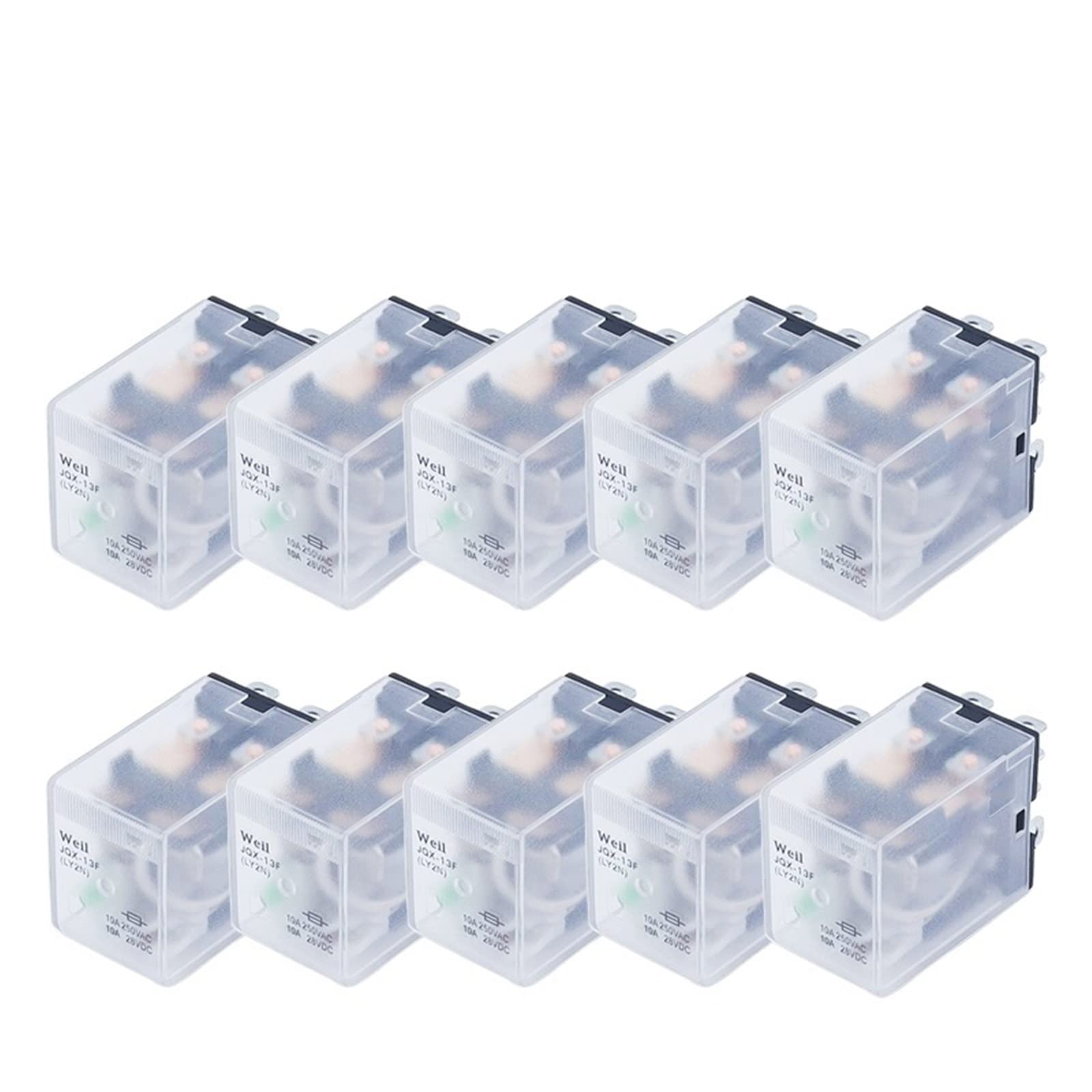 Ersatzteile 20 Set DC 12 V 24 V 36 V 48 V 110 V 220 V Spulenleistungsrelais LY2NJ DPDT 8 Pin HH62P JQX-13F mit Sockelsockel(Size:DC 220V)