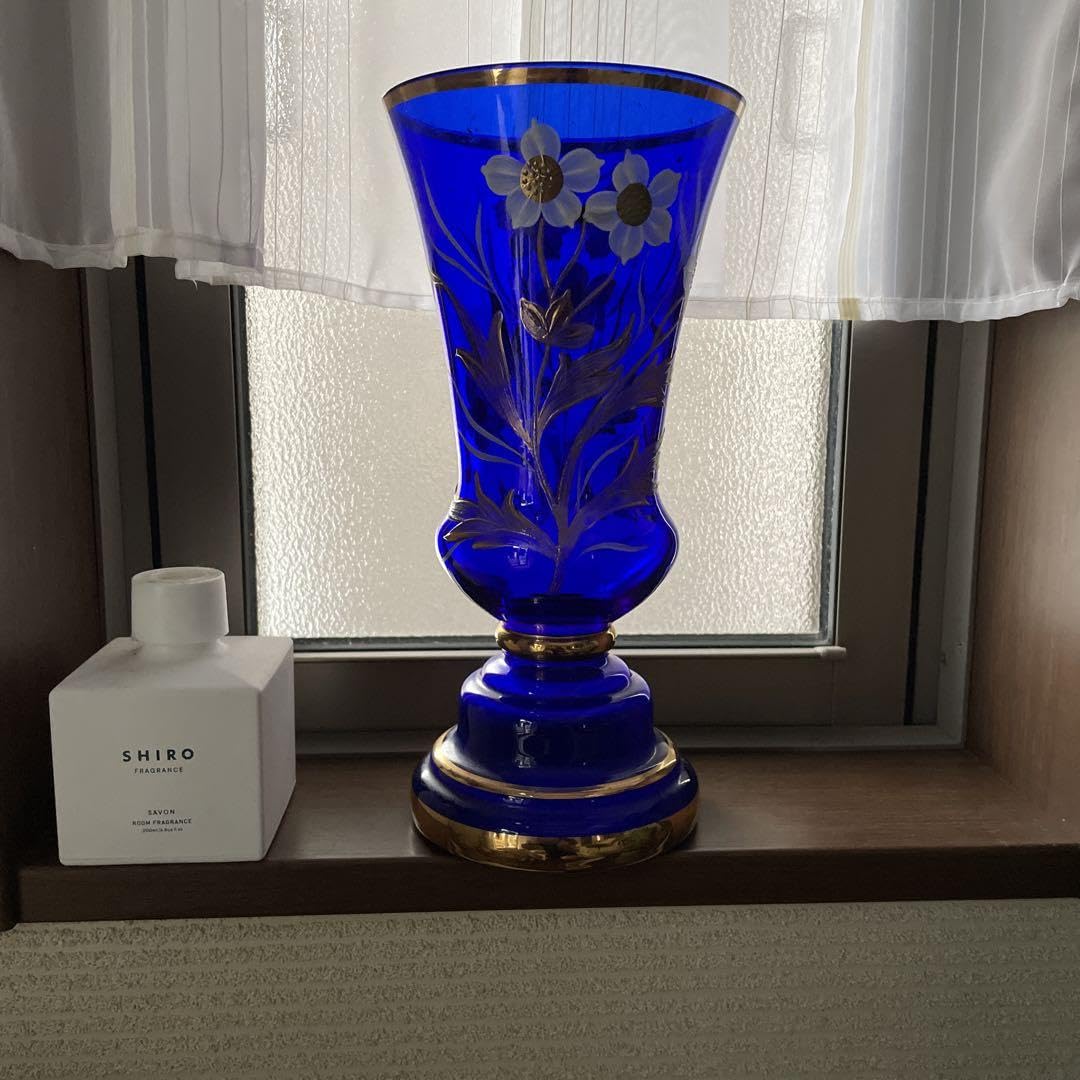 Amazon.co.jp: ボヘミアグラス 花瓶 チェコ製 ガラス花卉 フラワー 