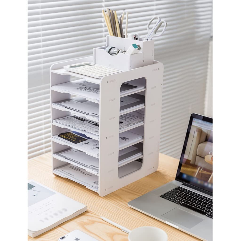 Aktenhalter, Dateitrenner, Dokumentenschrank, Schreibtisch-Datei-Organizer, 7-stufiger Papier-Organizer für Büro, Schreibtisch-Organizer aus Holz, Post