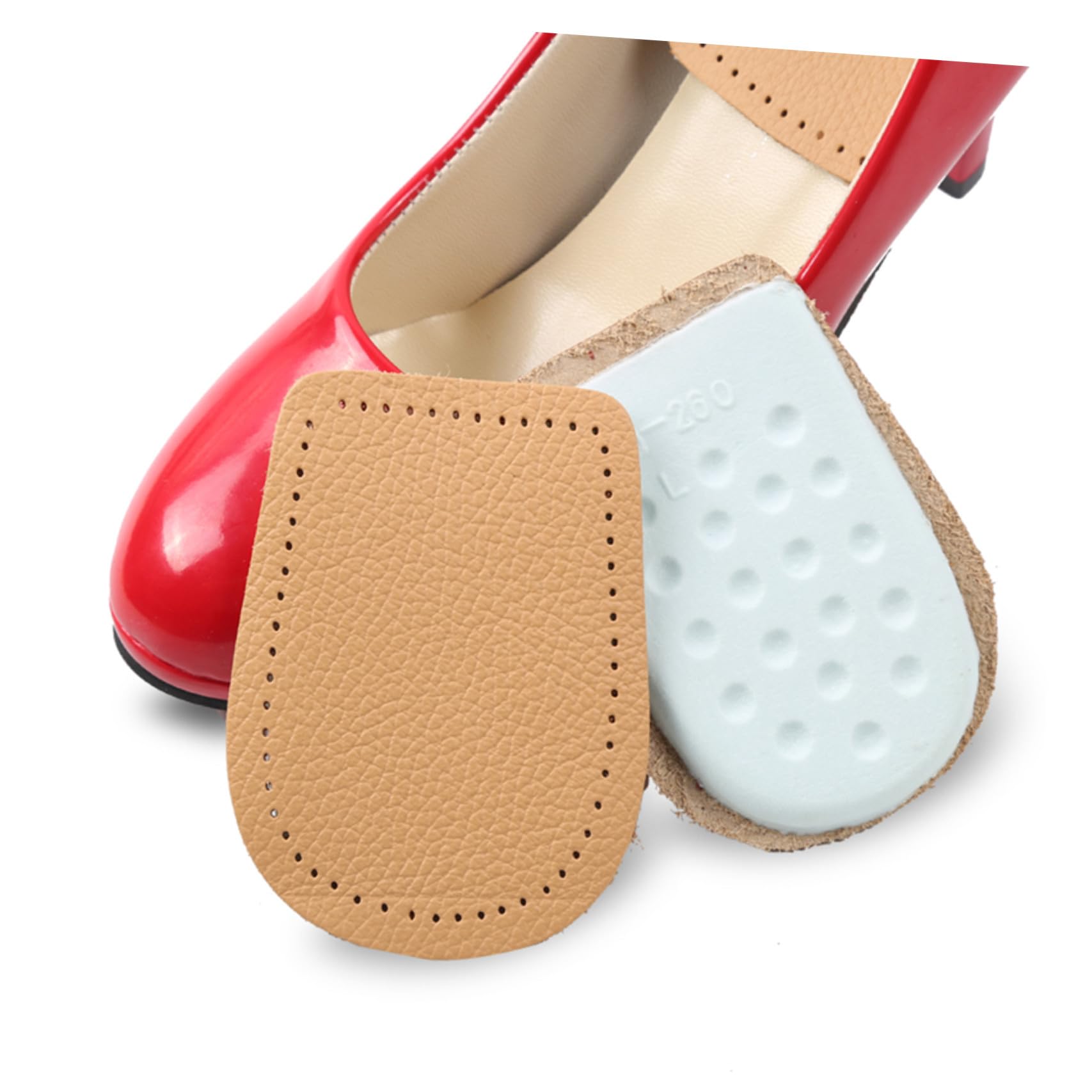 Thickened Leather Latex Half Insoles Size L Forefoot Cushion
