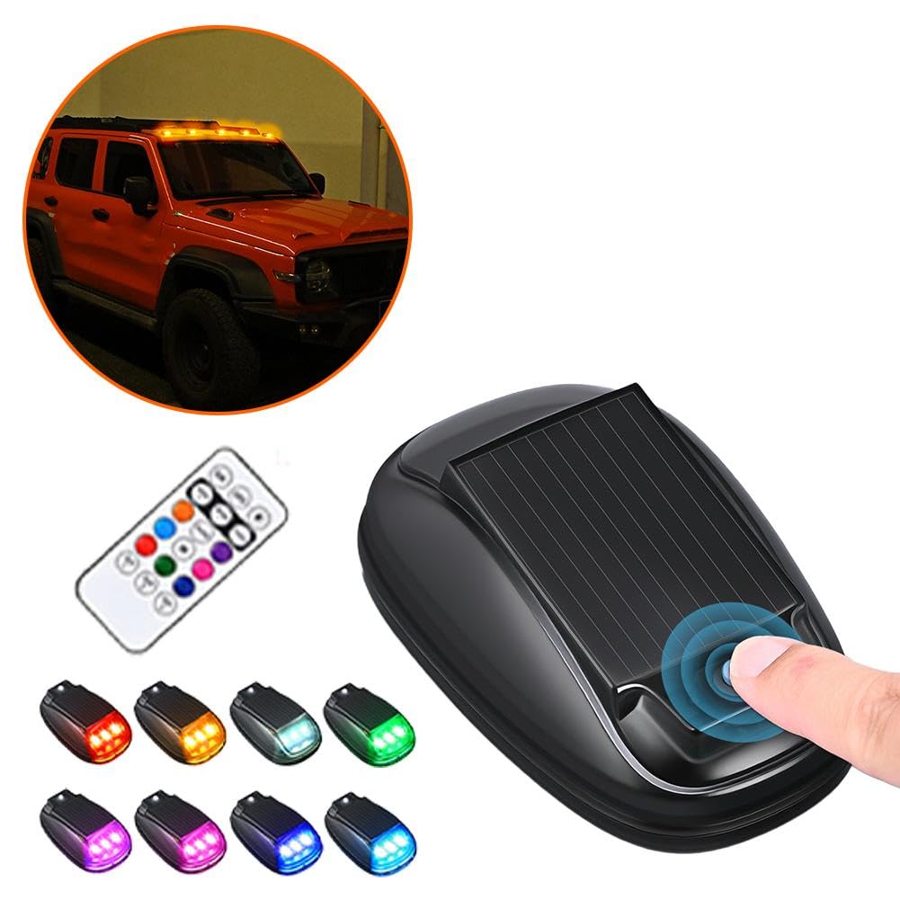 4 luces solares sin taladro para techo de camión, luces solares para cabina de camión, luces automáticas con sensor de Techo Carro