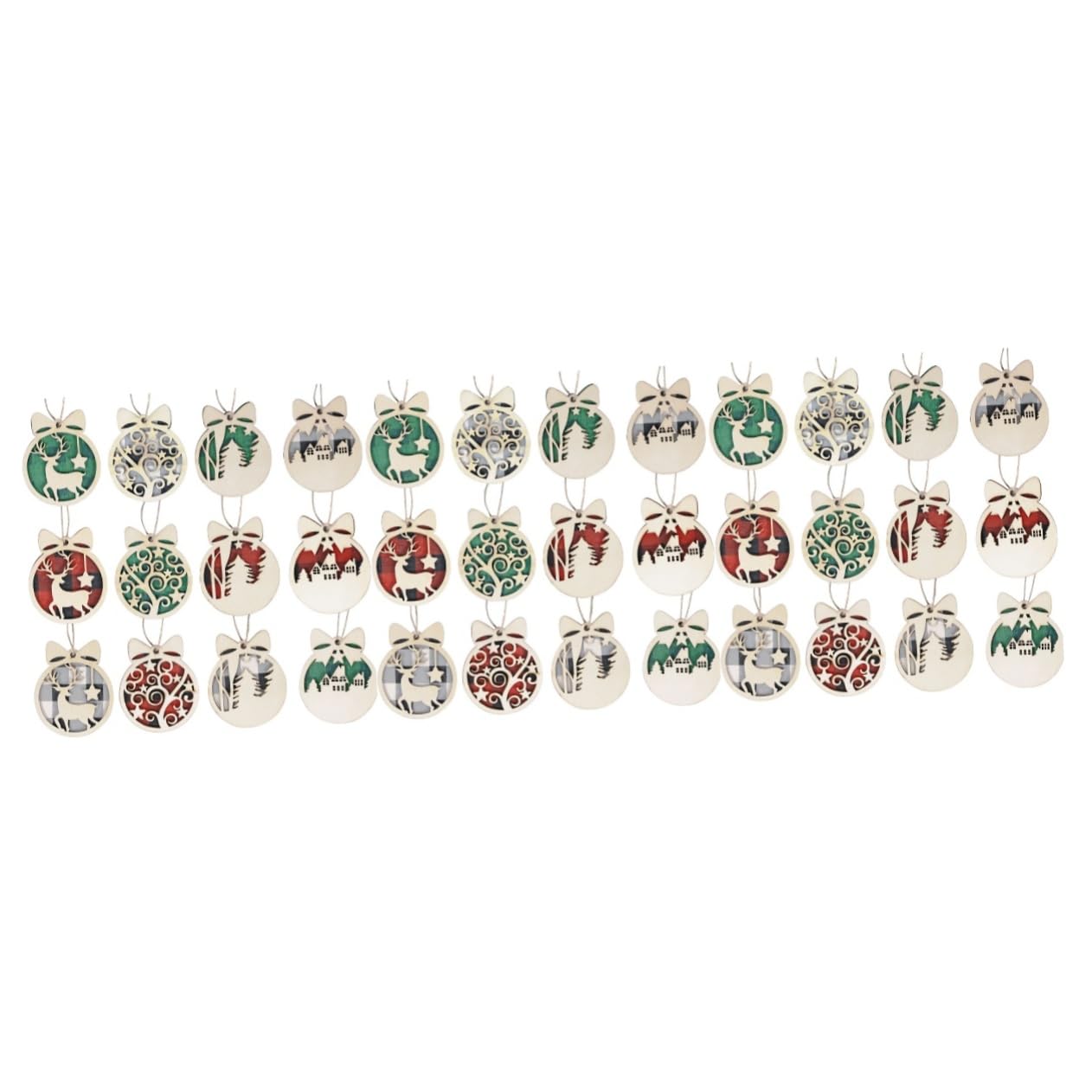Zerodeko 3 Series Colgante Navideño De Madera Adornos De De Navidad Colgante Guirnalda Árbol Decoraciones Navideñas para Interiores Decoraciones Navidad De Madera 12 Piezas X 3