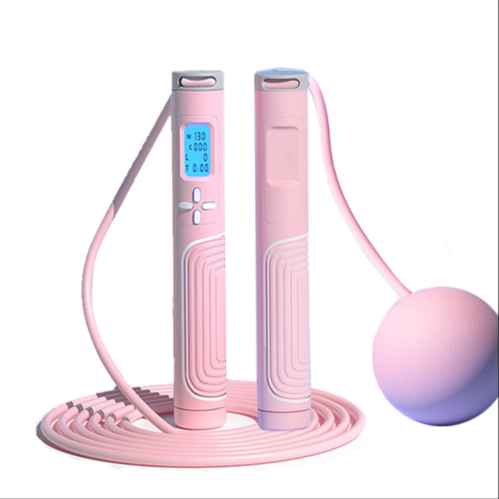 Cable de Cuerda de Salto rápido de Salto de Salto con Cuerda sin enredo con Contador de Acero Digital omitiendo el Gimnasio de la Cuerda Combas de Fitness (Color : Rope Pink)