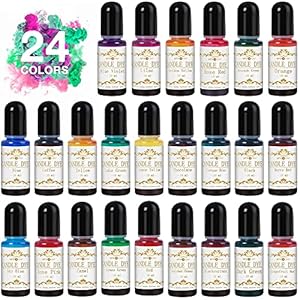 Kerzenwachs Farbe, 24 Farben Kerzen Farbe für Kerzenherstellung, Hochkonzentriert Flüssig Kerzenfarben für Sojawachs…