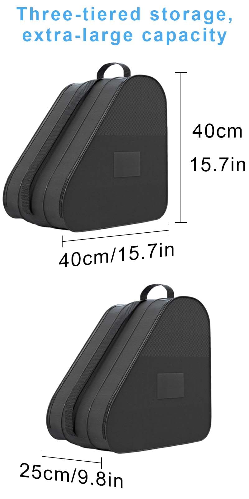 Borsa per pattini da ghiaccio, tre strati, Borsa per pattini a rotelle, Borsa Pattini a rotelle, Borsa porta pattini ghiaccio,Borsa Pattini in Linea, adatto per pattini a rotelle e pattini da ghiaccio