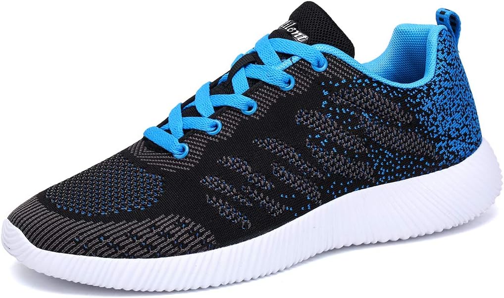 Mesily Ladies Trainers Sports Running Shoes Athletic Sneakers Non-Slip Lightweight Mesh Trainers for Running Walking Jogging Fitness Gym Black Gray Blue 6 UK