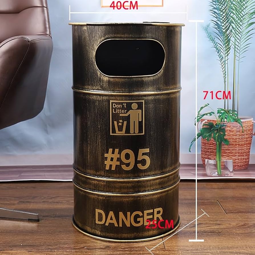 ダストボックス ゴミ箱 円形 ブロンズ ドラム缶型 おしゃれなゴミ箱 Amazon｜ノーブランド品【MERUS】ダストボックスゴミ箱円形