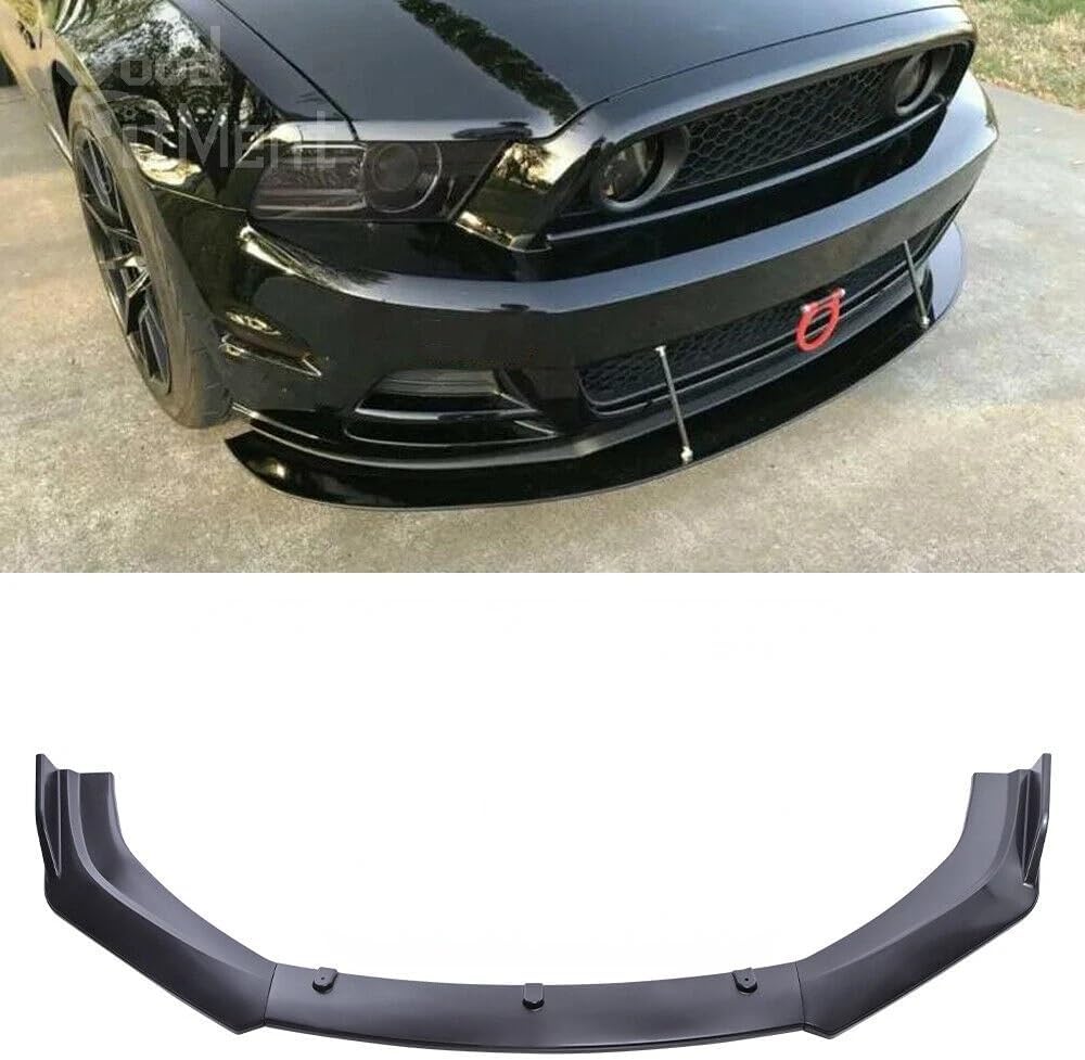 Compatible for Mustang 2005-2014 Front Splitter Bumper Lip Chin Spoiler Body Kit Car Diffuser Lip Trim Air Dam Accessories(Matte Black)