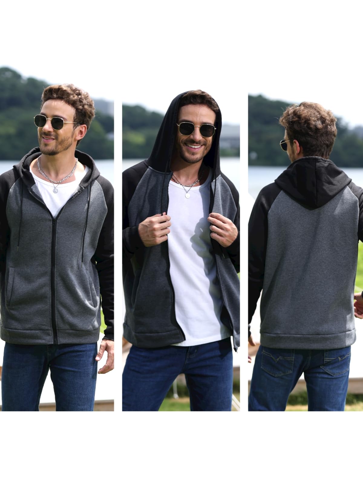 Sweat a Capuche Homme Sweat Zippé Homme Veste de Sport Pull Sweatshirts Homme Hoodie Hiver S-2XL
