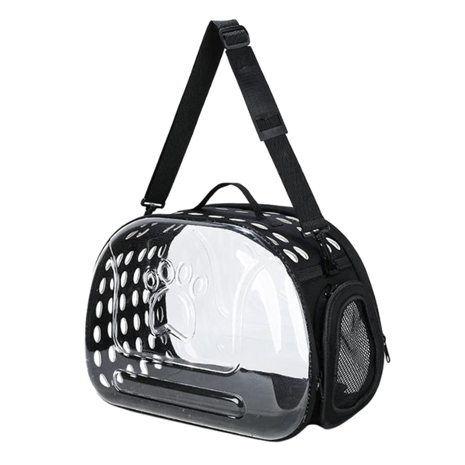 Transportín Transparente para Gatos con cómodo Acolchado, portátil y de Lados Suaves para Gatos y Cachorros, transportín Plegable Transparente para
