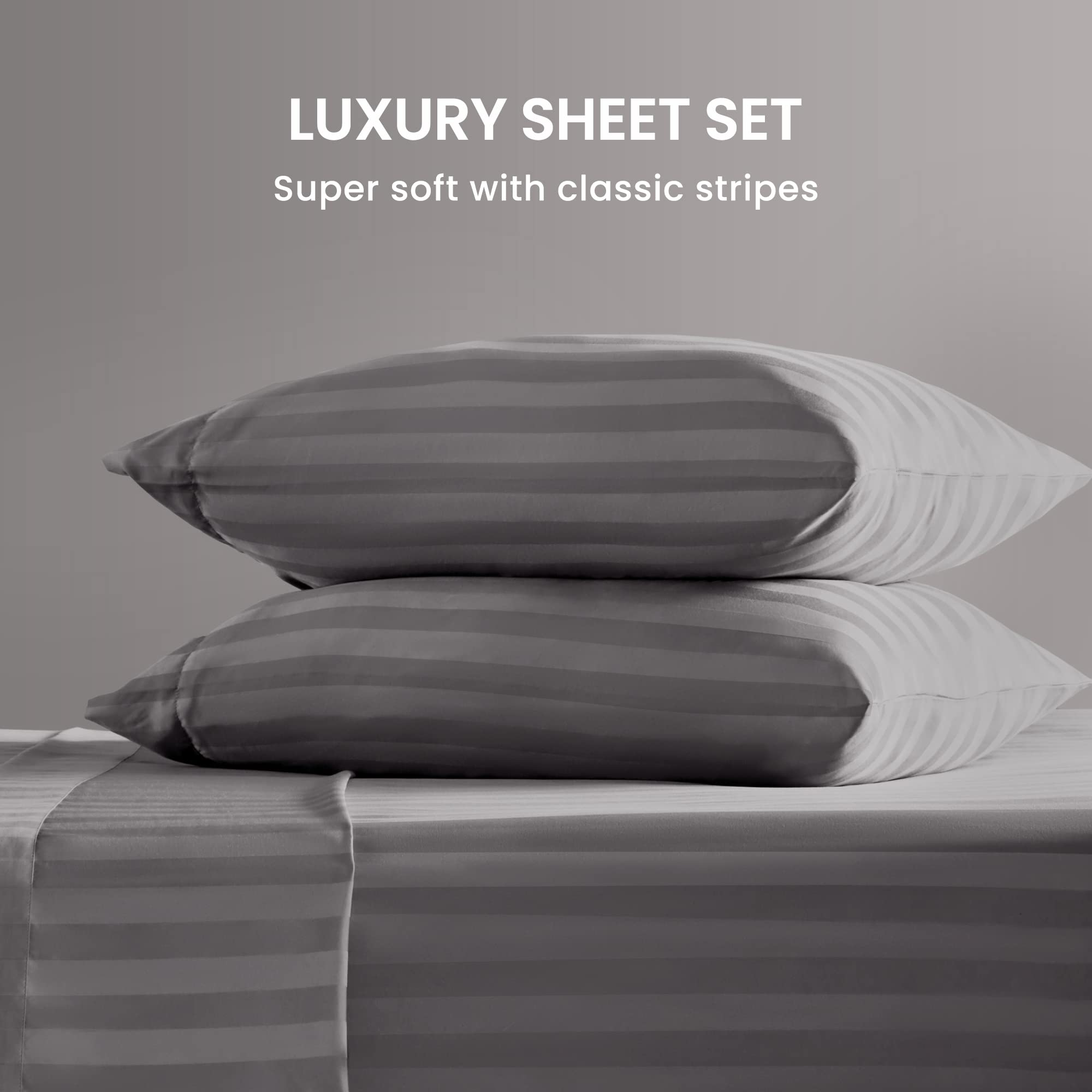 SLEEP ZONE Bambus-Bettlaken Set – Seidig, Kühlend, Atmungsaktiv, Mit 40,6 Cm Tiefen Taschen