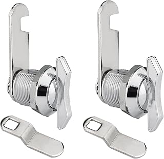 Thumb Operated Offset Cam Lock, 2-Pack 5/8 Inch Replacement Keyless Compartment Latch for Mounting in RV Compartment Camper Storage Door Cabinet Mailbox Drawer, Fits on 0.39" (10mm) Max Door Thickness