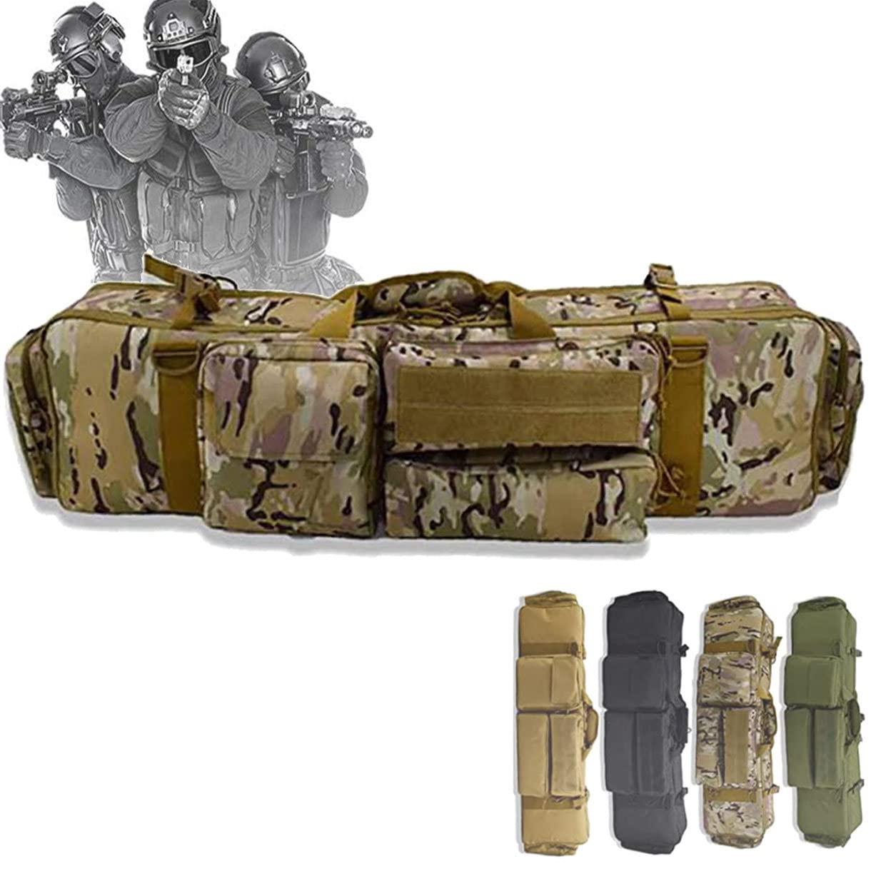 Rifle Cases Tactical Rifle Case,Soft Double Rifle Bag Tactical Long Rifle Backpack, Portable Shotgun Case for Firearm Storage and Transportation, Suitable for Outdoor Hunting Shooting,CP