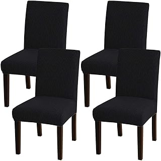 4-Pack High Stretch Chair Covers, Removable Washable Dining Chair Slipcover for Hotel Dining Room Ceremony Banquet Wedding...