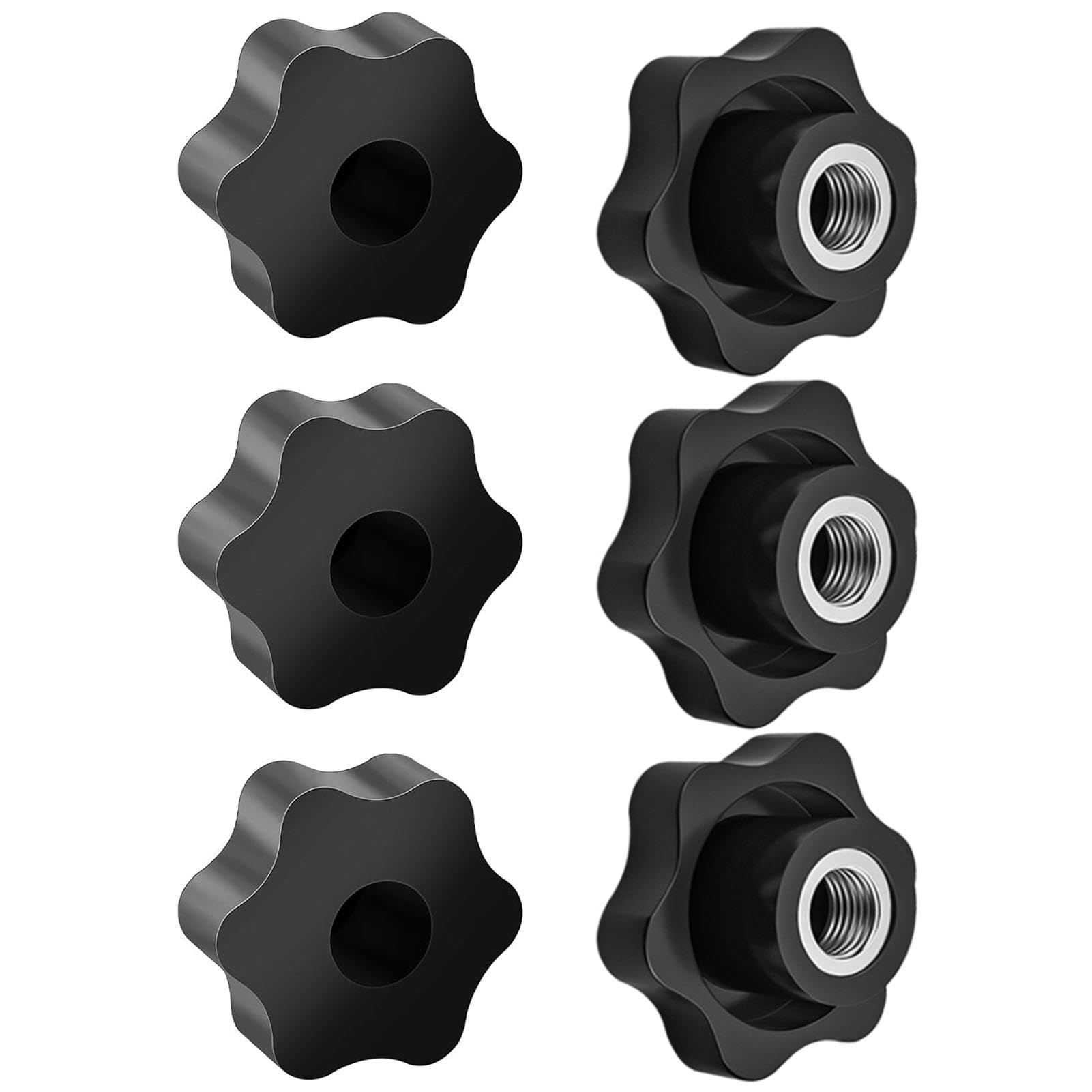 Sterngriffmutter M8, 6er-Pack Innengewinde-Klemmknopf Innengewinde 