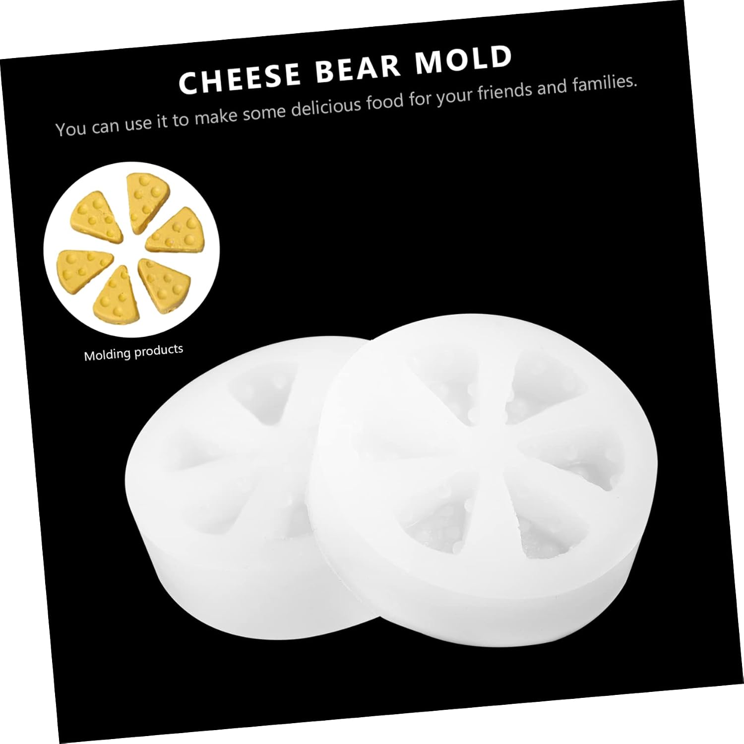 6pcs Silicone Cheese Bear Mold Baking Fondant Mould for Cake Decorations