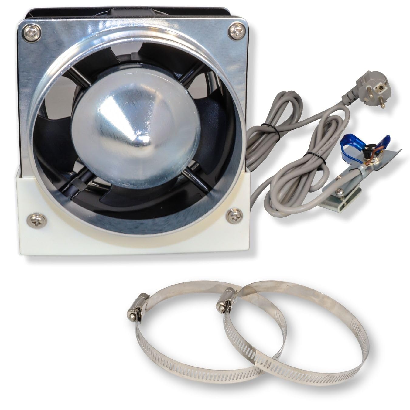 GOLDMAN SERVICE | Kit Evacuación de Humos para Calderas y Calentadores a Gas ACS | Ventilador Tiro Forzado con Deflector y Sensor de Seguridad | 19W 220V