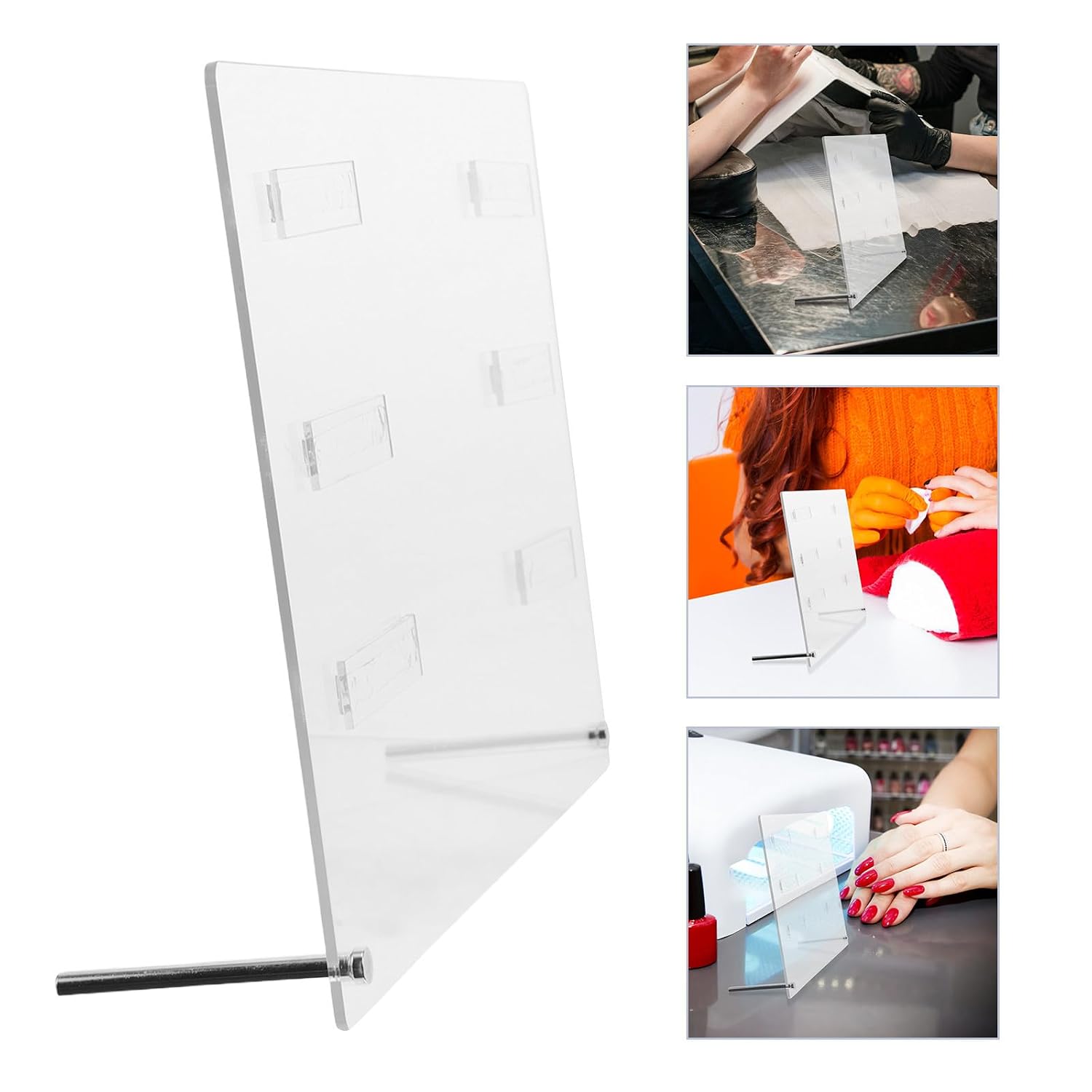 DOITOOL Acrylic Nail Display Stand for False Nail Tips with Double Side Tape and Display Strips High Transparency and Resistant to Deformation and Learning Environments