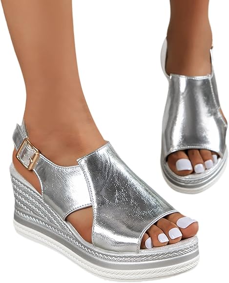 Keilabsatz silber damen Clearance