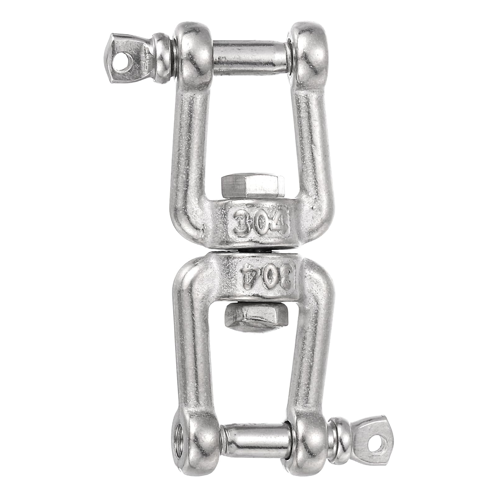 PATIKIL Double Ended Swivel Hook, (M5), 304 Stainless Steel Jaw to Jaw Swivel Shackle Ring Connector, Suit for Marine/Tree Swing/Hammock Chair/Gardens/Outdoor Activities