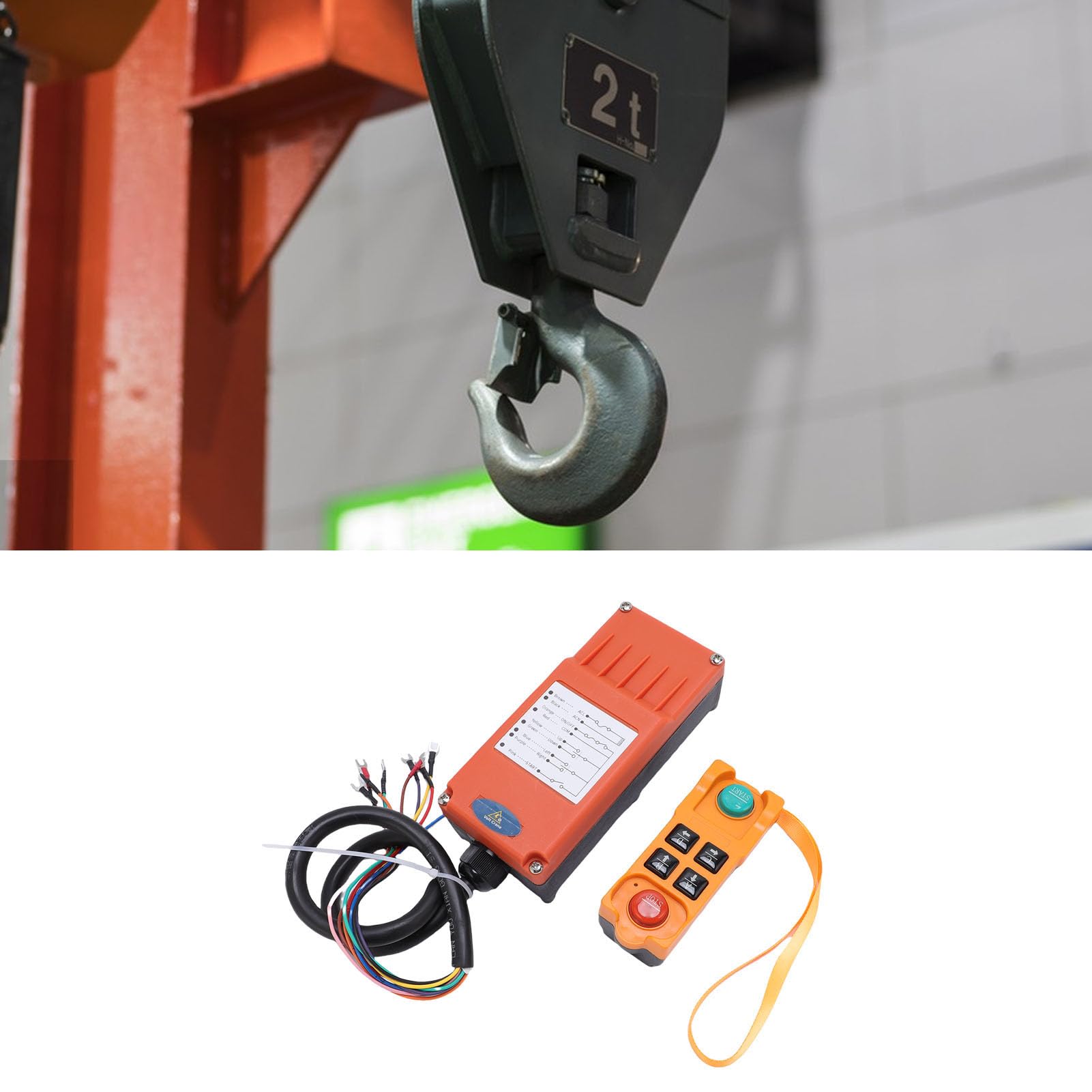Control Remoto inalámbrico Industrial, CA 220 V 4 Canales 100m grúa Control Remoto con 1 transmisor y 1 Receptor, para grúas industriales eléctricas, grúas Puente y Bombas de hormigón