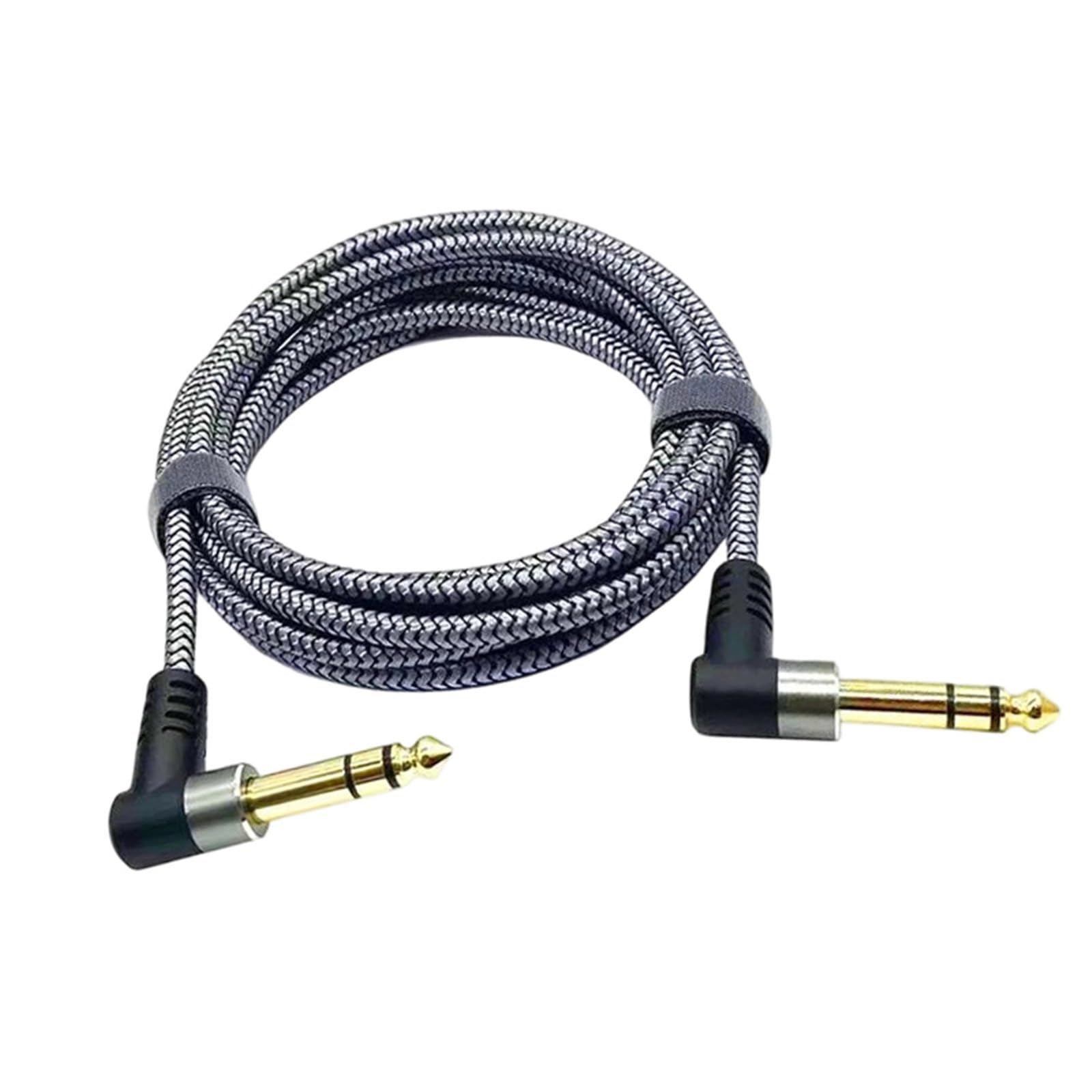 Kabel Do Gitary Kabel TRS 1/4 Cala Kątowy Męski Wyjściowy Przewód Połączeniowy Stereo 6,35 Mm Kompatybilny Bas(Type1,5m)