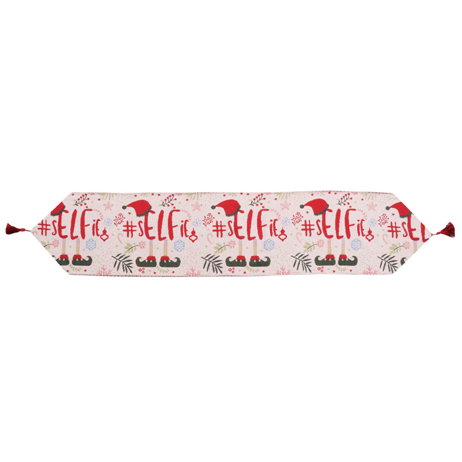 YWLUUOO Christmas Table Runner Embroidered Elk Home Dining Table Flags Cover Wedding Party Kitchen Decor New Year Tablecloth Christmas Tablecloth