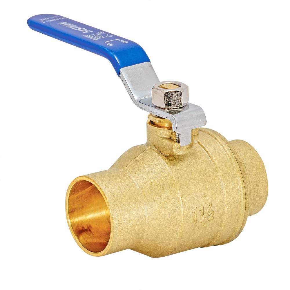 Eastman 20069LF Heavy-Duty Full Port Ball Valve, 1-1/2 inch Sweat, Brass