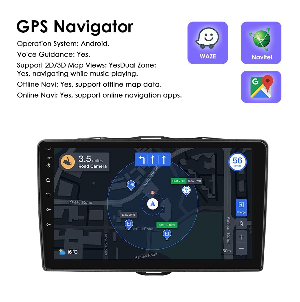 Android 13 autoradio da 9 pollici per Alfa Romeo Giulietta 2015-2018, supporta Carplay/Android Auto senza fili, controllo al volante, WLAN/4G, FM SWC WiFi 4-core 2GB & 64GB