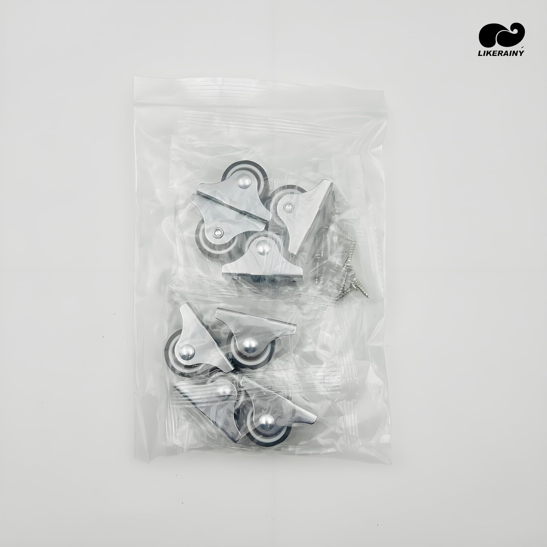 Ruedas Silenciosas TPR 25 x 13 mm para Muebles con Placa de Montaje 40kg Paquete 8