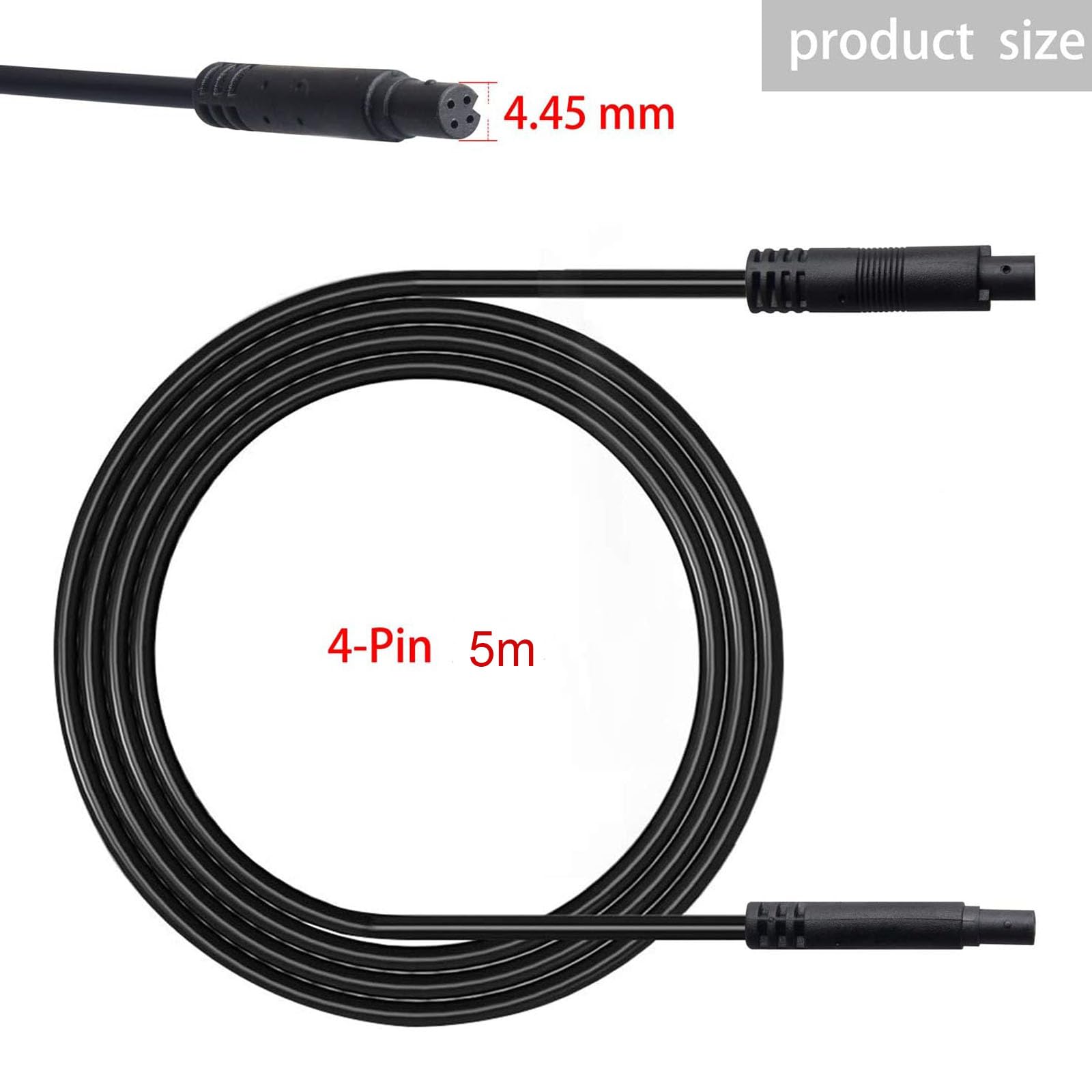 OBEST Kabel przedłużający 5 m do kamery samochodowej na deskę rozdzielczą, kamera cofania i cofania z tyłu, kabel przedłużający, 4 piny, do kamery samochodowej 12 V 24 V