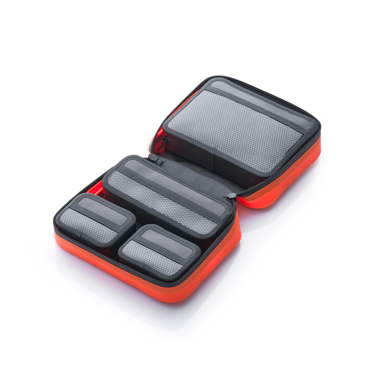 Organizer-Tasche mit 4 magnetischen Einsätzen – modulare Aufbewahrungstasche - ideal für Reise & Technik, flexibel anpassbar, für Tools & Kleinteile, Gepäckorganizer, Orange