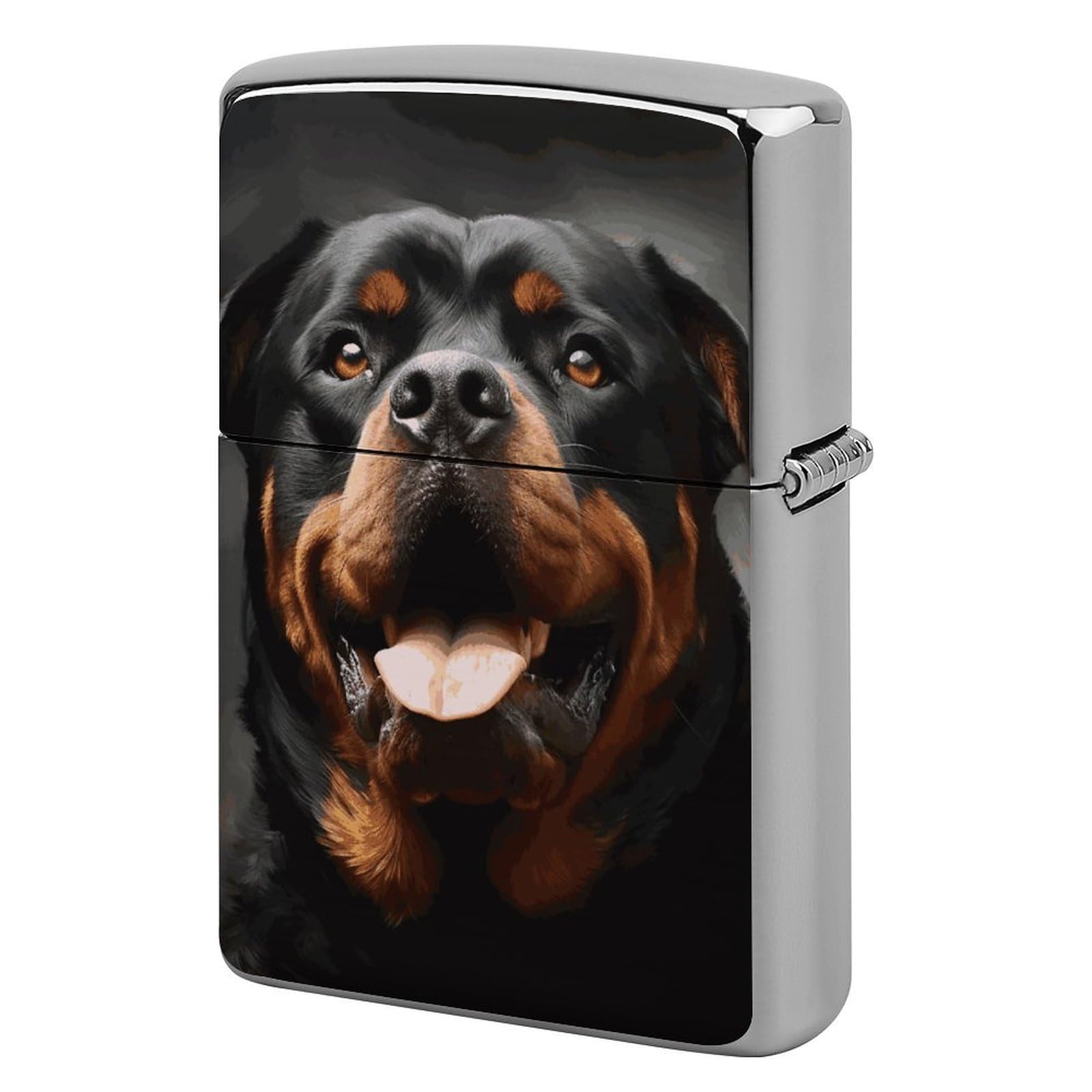 Cool Rottweiler Dog Art Lighter Case for Men, Personalized Lighter Cover for Valentine's Day Gifts, Flip-Top Lighters Shell for Outdoor, Portable Lighters Protective Sleeve