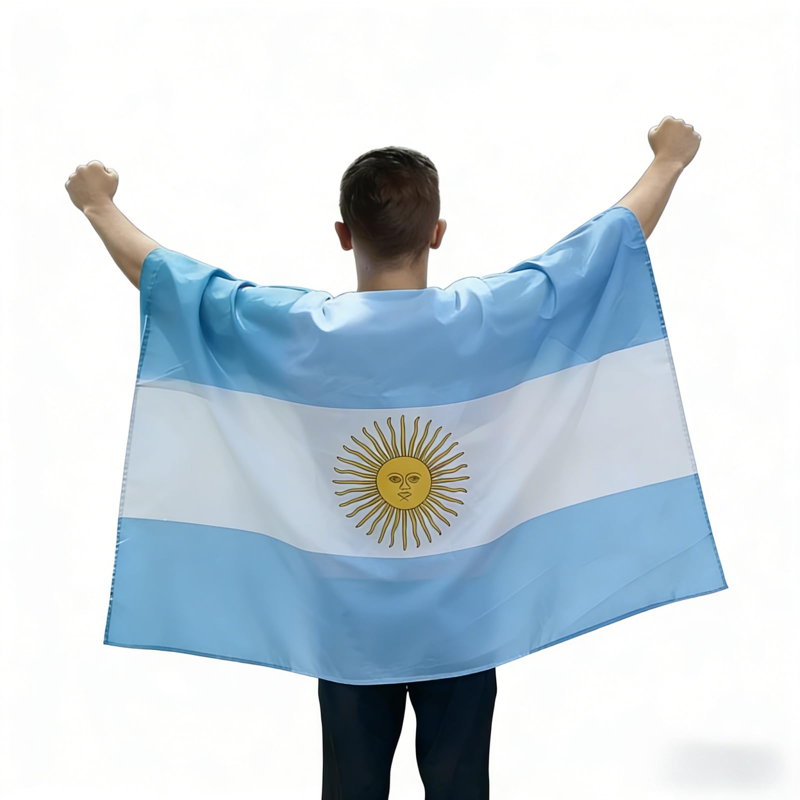 NIISDROP Argentina Flag Cape 3x5 FT — Wearable Argentina Flag Cape, Fan Support Cape, Ide…