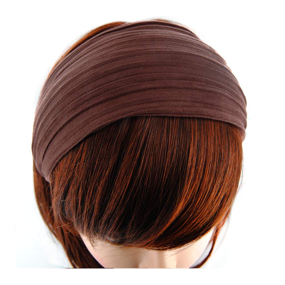 Axy HR32 headband, series 32 hair band with light flannel (leather appearance) brown - Image 3