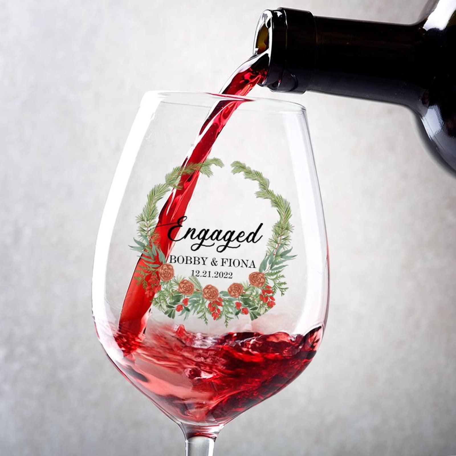 Verres à vin rouge et blanc Our First Christmas | Vos soirées romantiques au coin du feu