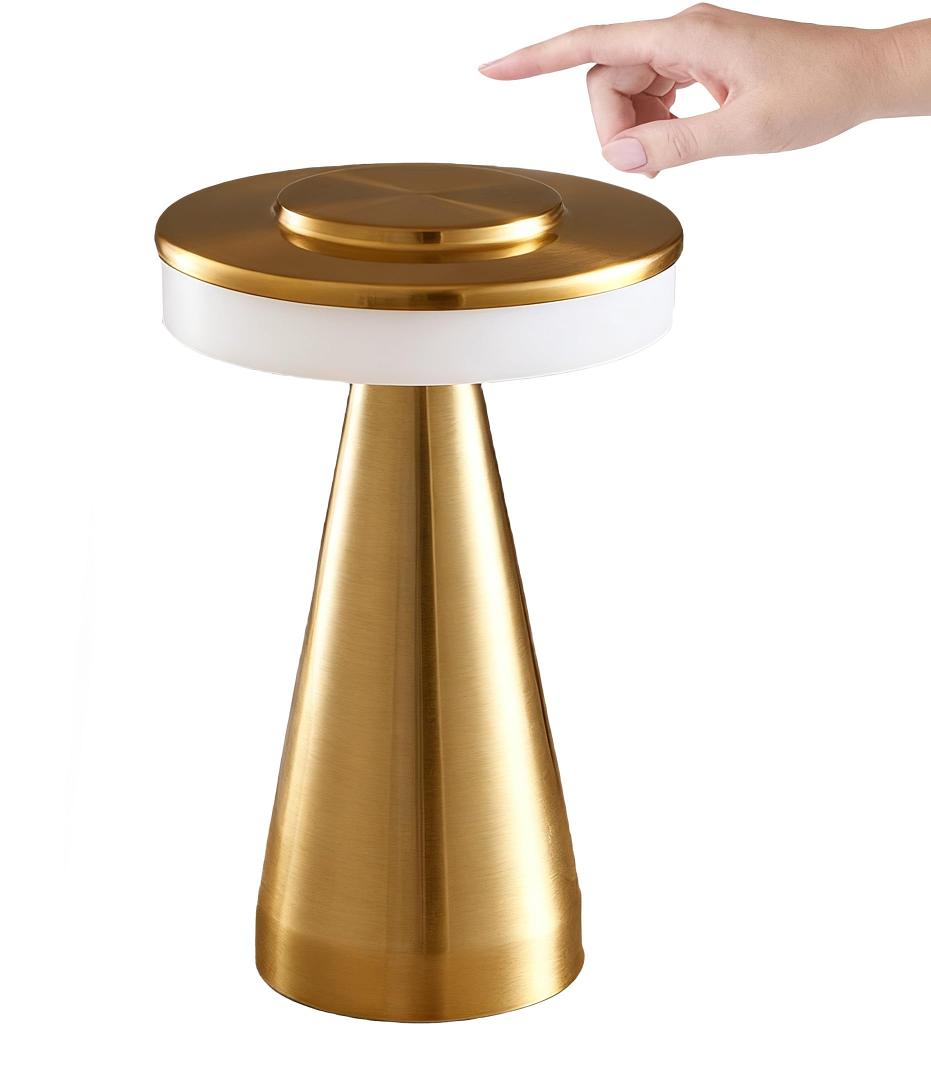 Maimeili Metal LED Touch Table Lamp Rechargeable Battery Operated Portable Light Dimming Simple Design for Restaurant Couple Dinner Bedroom Bar KTV Outdoor Picnic
