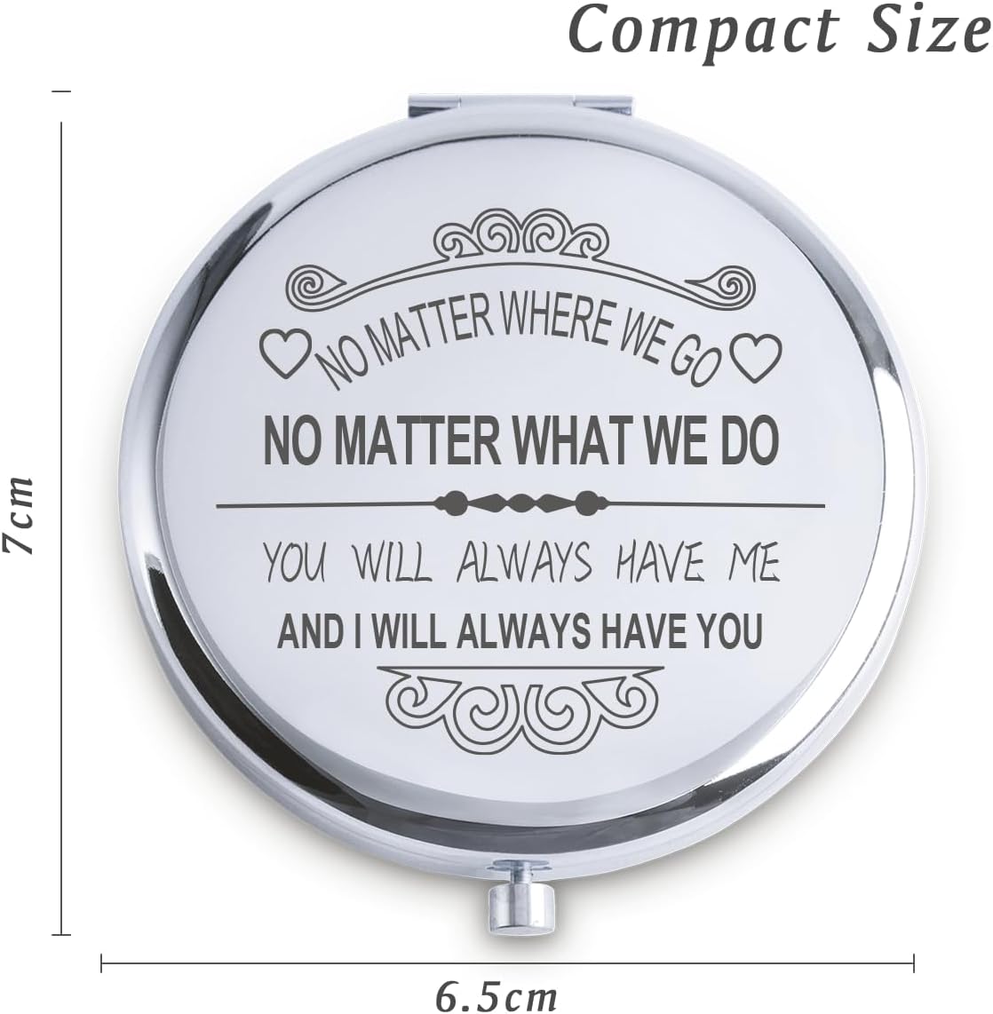 Personalized Gifts for Women Girls, Graduation Gift for Her Friends Sister, Custom Compact Mirror, Mothers Day Basket Stuffers image 3