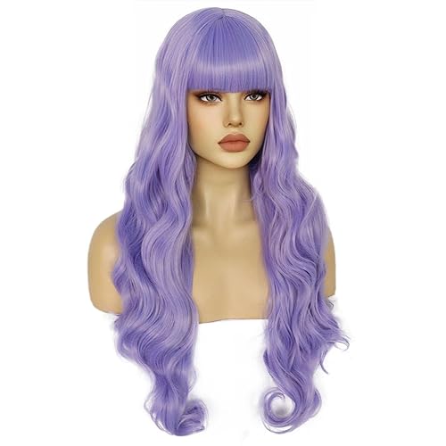 Miniatura 7 de ANOGOL Gorra de pelo  peluca de degradado amarillo verde azul peluca larga ondulada para niñas peluca de cosplay con flequillo peluca de Lolita para