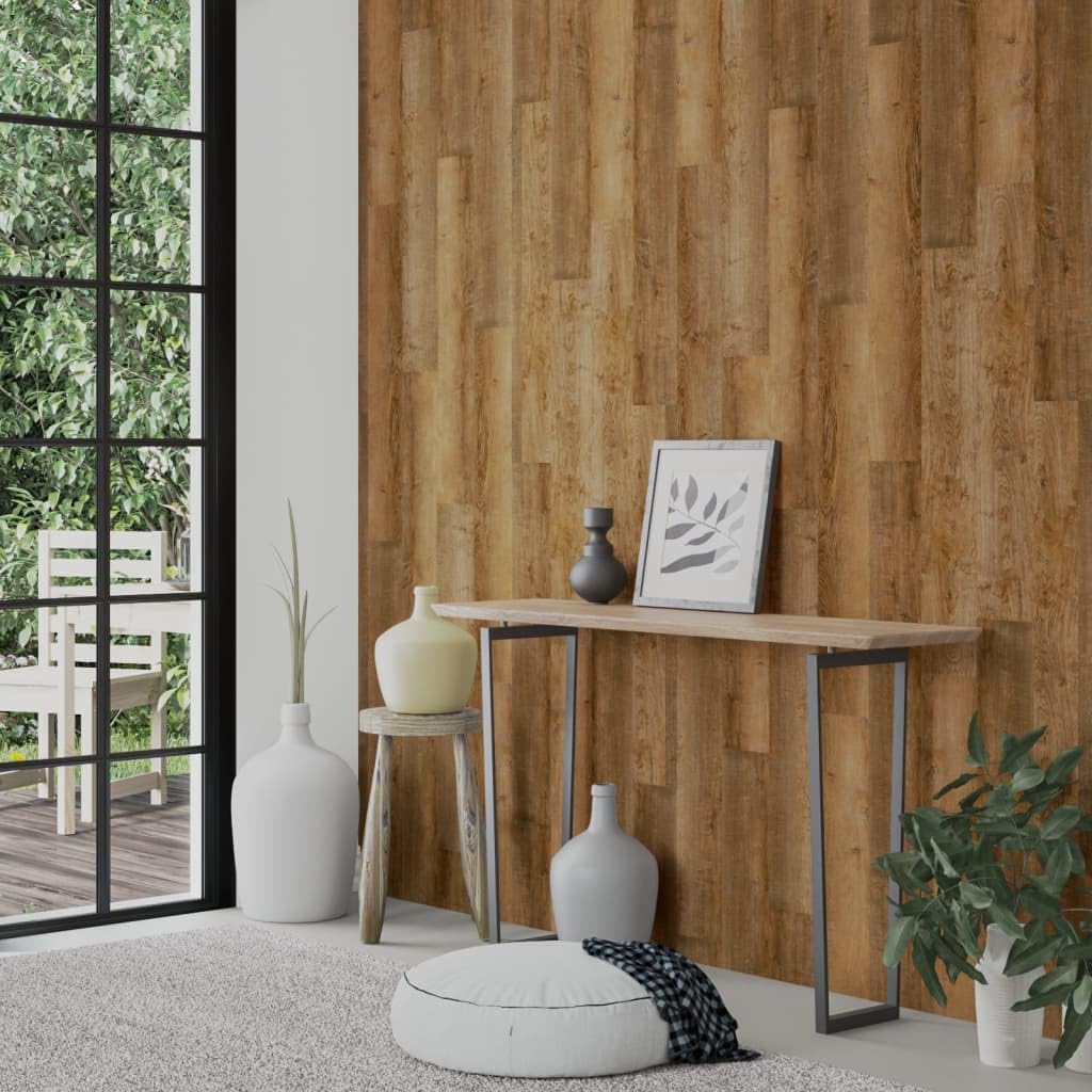 Pannelli da parete effetto legno marrone, in PVC, con struttura realistica in legno di quercia, 4,12 m², 30 pezzi, per ristrutturazione, parete interna, soggiorno, cucina, bagno, corridoio