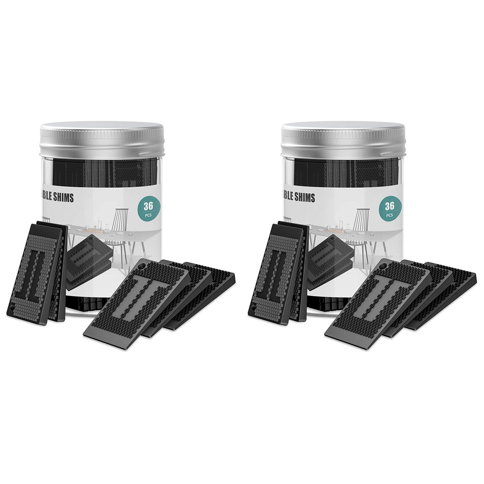 Hndhbfgrt Plastic Shims for Leveling - 72 Piece Jar, Strong and Table Wedges, DIY Levelers for Furniture, Table, Chair