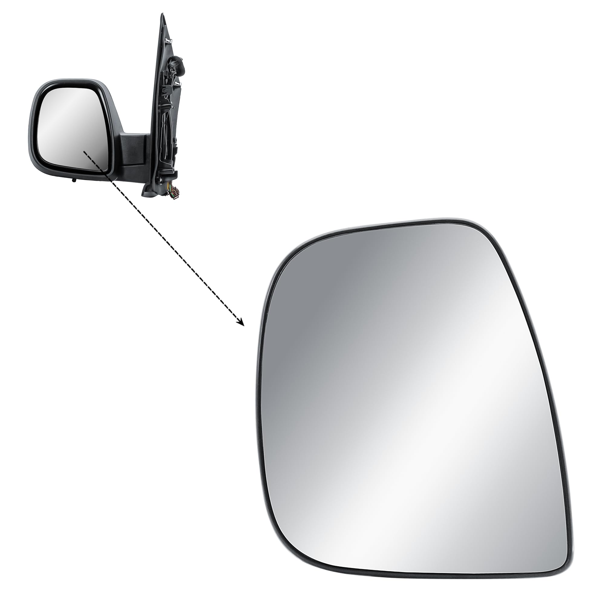 Specchio sinistro, termico blu per CITROEN C4 dal 09/2004 al 09/2008