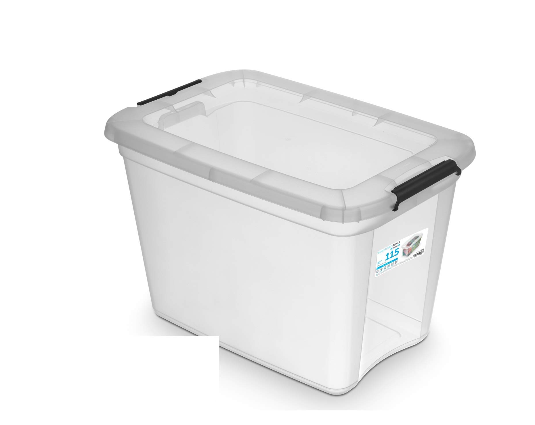 RobustStore pudełko z klipsami – 115 litrów – 78 x 53 x 43 cm – przezroczyste
